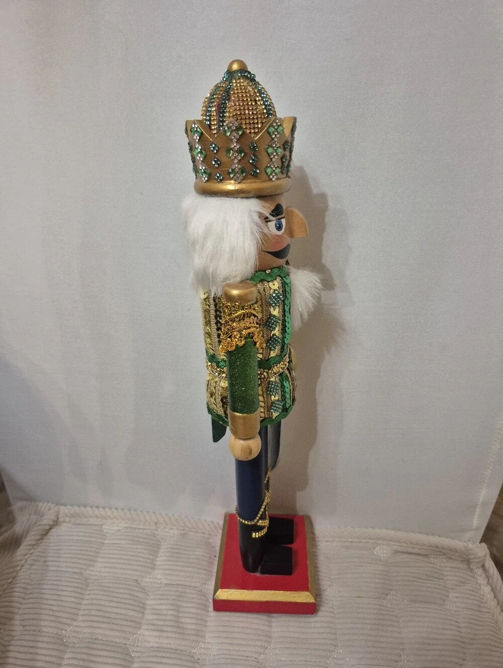 Green and Gold Nutcracker Holiday Figurine - Unbranded